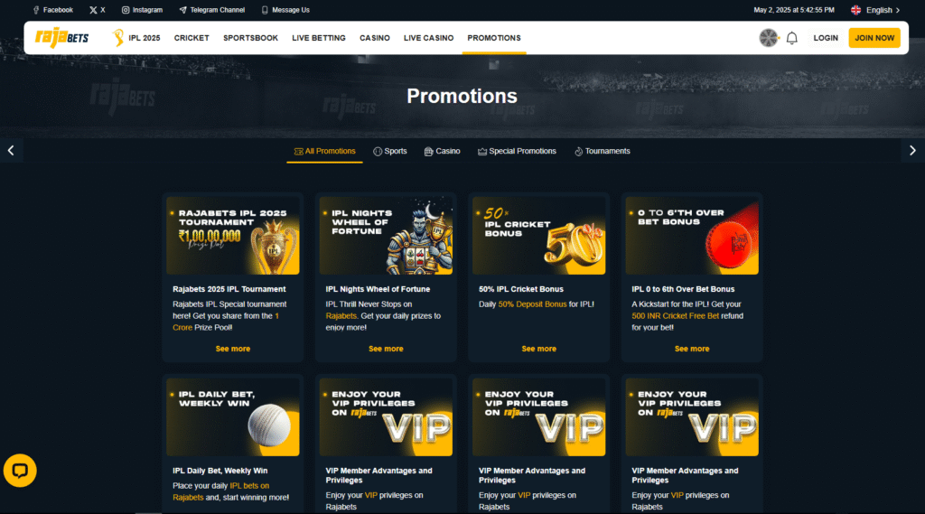 rajabets promotion page